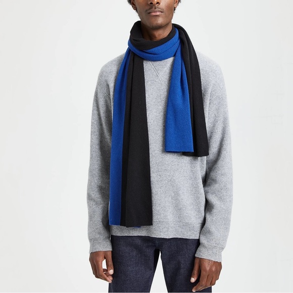 Theory Color-Blocked Cashmere Scarf; BLACK MULTI ; ONE SIZE; - Picture 7 of 8